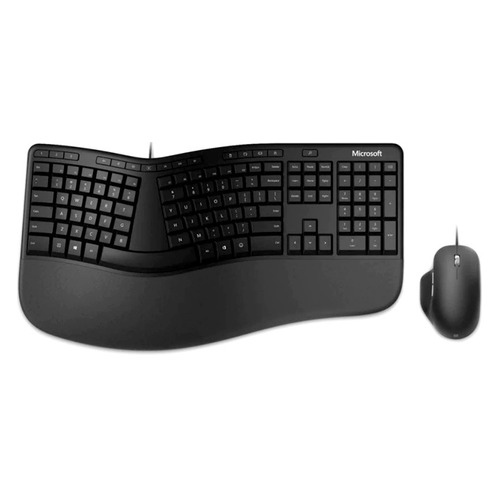Комплект (клавиатура+мышь) Microsoft Ergonomic Keyboard & Mouse, USB, проводной, черный [rju-00011]