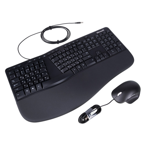 Комплект (клавиатура+мышь) Microsoft Ergonomic Keyboard & Mouse Busines, USB, проводной, черный [rjy-00011]