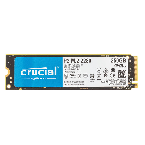 SSD накопитель Crucial P2 CT250P2SSD8 250ГБ, M.2 2280, PCI-E x4, NVMe