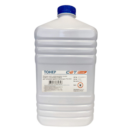 Тонер CET CE38-K/CE38-D, для KONICA MINOLTA Bizhub C227/287, черный, 579грамм, бутылка, девелопер