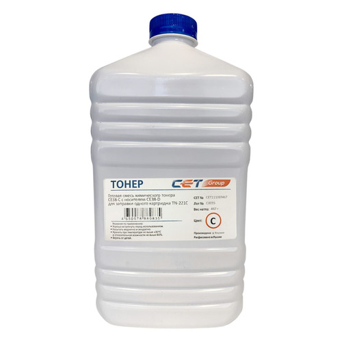 Тонер CET CE38-C, для KONICA MINOLTA Bizhub C227/287, голубой, 467грамм, бутылка