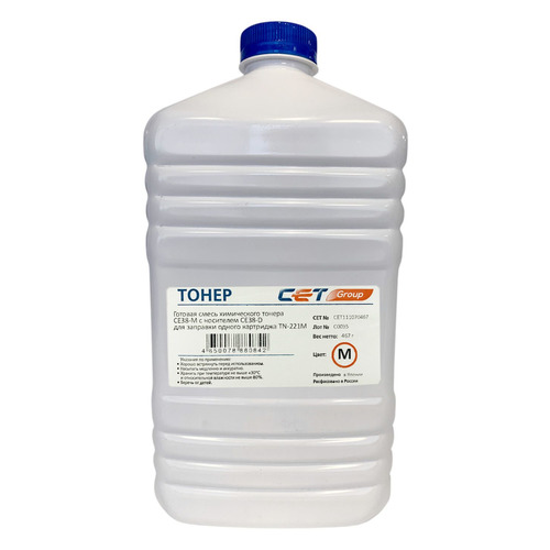 Тонер CET CE38-M, для KONICA MINOLTA Bizhub C227/287, пурпурный, 467грамм, бутылка