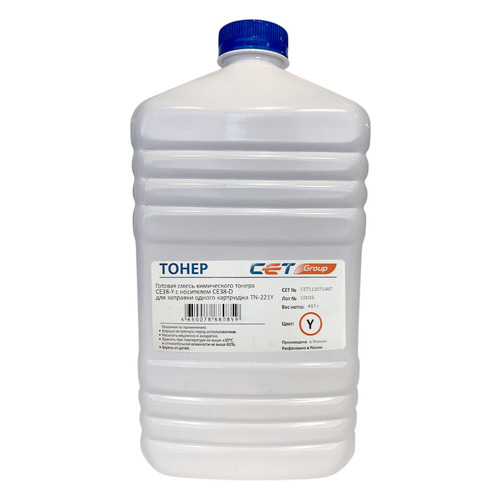 Тонер CET CE38-Y, для KONICA MINOLTA Bizhub C227/287, желтый, 467грамм, бутылка