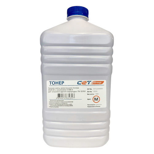 Тонер CET CE28-M/CE28-D, для KONICA MINOLTA Bizhub C258/308/368, пурпурный, 550грамм, бутылка, девелопер