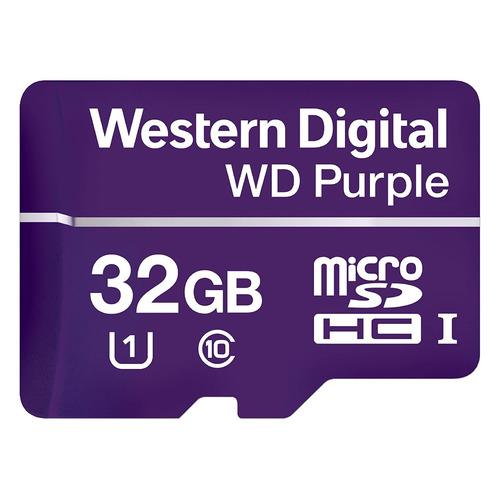 Карта памяти microSDHC UHS-I U1 WD Purple 32 ГБ, Class 10, WDD032G1P0C, 1 шт
