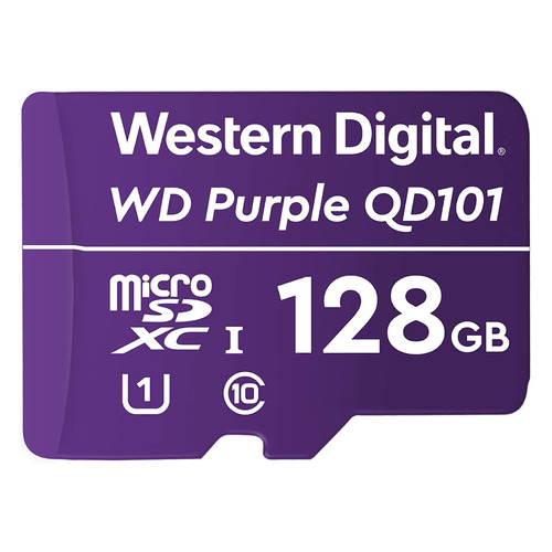 Карта памяти microSDXC UHS-I U1 WD Purple 128 ГБ, Class 10, WDD128G1P0C, 1 шт