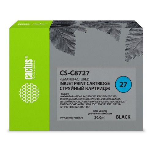 Картридж Cactus CS-C8727, №27, черный / CS-C8727