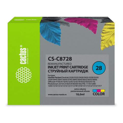 Картридж Cactus CS-C8728, №28, многоцветный / CS-C8728