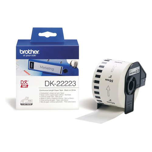 Картридж Brother DK22223, 50мм, черный шрифт, белый фон, 30м ( DK22223