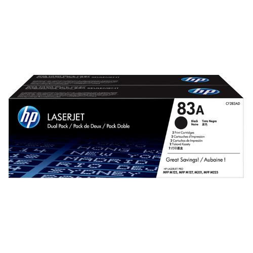 Картридж (двойная упаковка) HP 83A, черный / CF283AD