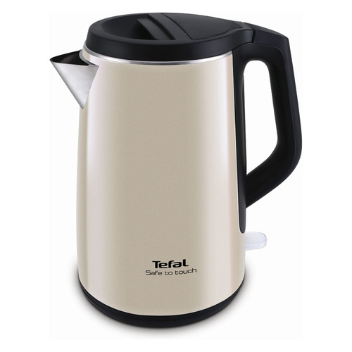 Чайник электрический Tefal KO371 I30 Safe to touch, 2200Вт, бежевый и черный