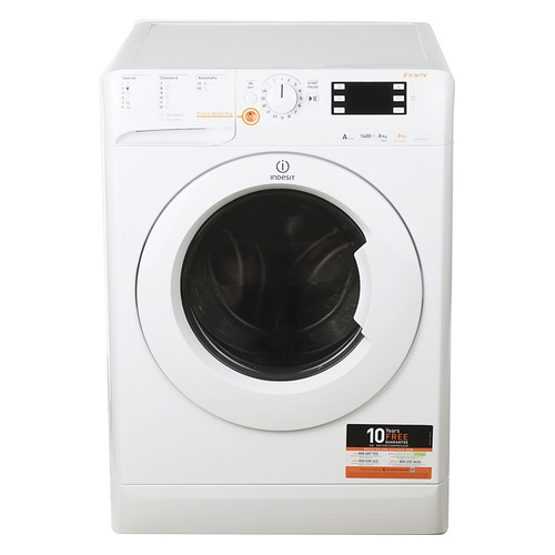 Стиральная машина Indesit XWDE 861480X W EU, фронтальная, 8кг, 1400об/мин, с сушкой