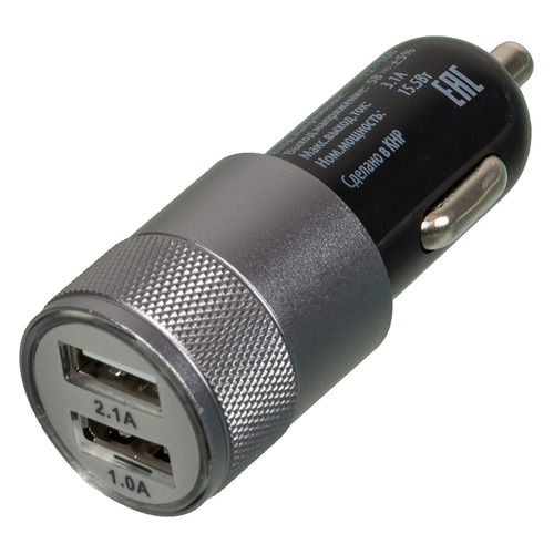 Автомобильное зарядное устройство Buro TJ-189, 2xUSB, 2.1A, черный