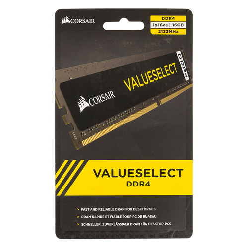 Модуль памяти Corsair CMV16GX4M1A2133C15 DDR4 - 16ГБ 2133, DIMM, Ret