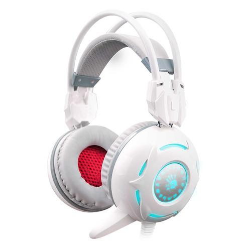 Гарнитура игровая A4TECH Bloody G300, для компьютера, мониторные, белый [g300 white+grey]