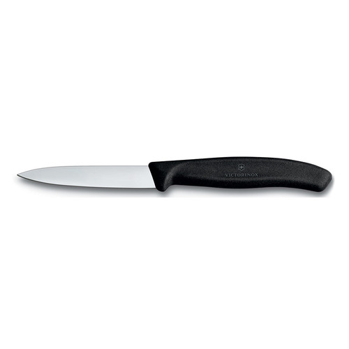 Нож кухонный Victorinox Swiss Classic, для чистки овощей и фруктов, 80мм, заточка прямая, стальной, черный [6.7603]