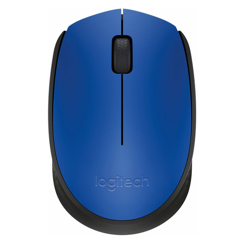 Мышь Logitech M171, оптическая, беспроводная, USB, синий и черный [910-004640]