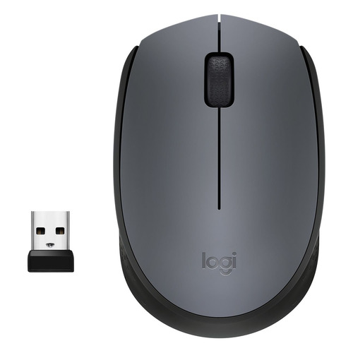Мышь Logitech M170, оптическая, беспроводная, USB, серый и черный [910-004642]