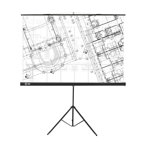 Экран Cactus Triscreen CS-PST-127X127, 127х127 см, 1:1, напольный черный