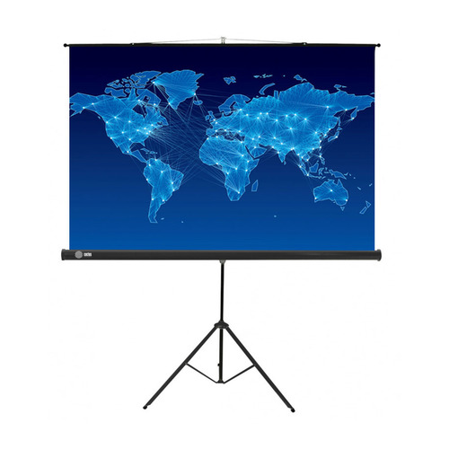 Экран Cactus Triscreen CS-PST-150x150, 150х150 см, 1:1, напольный черный