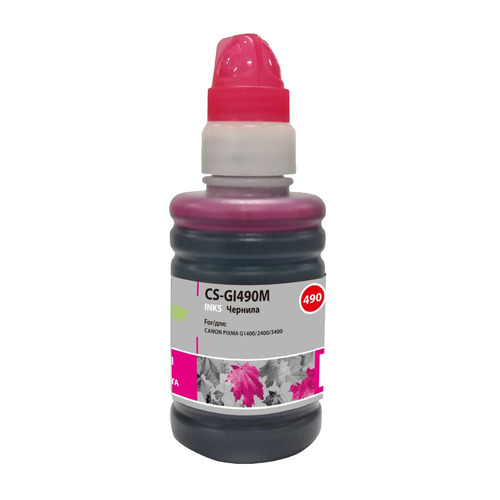 Чернила Cactus CS-GI490M, для Canon, 100мл, пурпурный