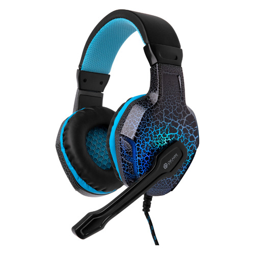 Гарнитура игровая Oklick HS-L400G ZEUS, для компьютера, мониторные, черный / синий [359480]