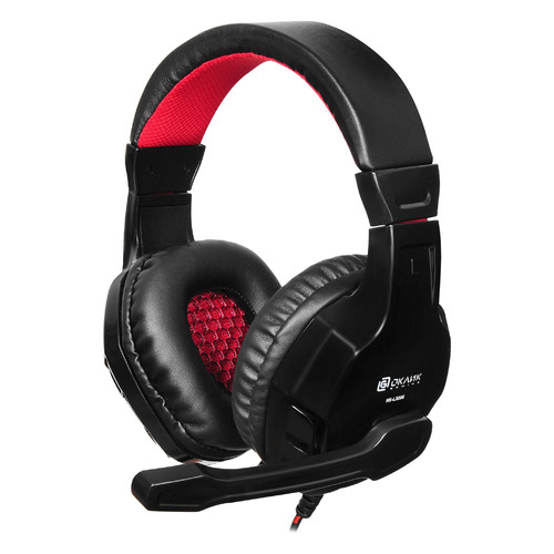 Гарнитура игровая Oklick HS-L320G Phoenix, для компьютера, мониторные, черный / красный [359482]