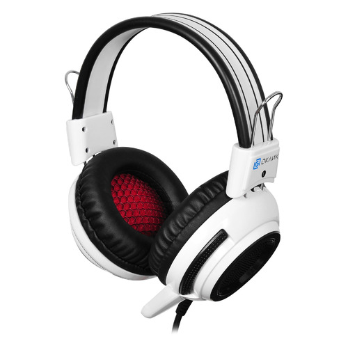 Гарнитура игровая Oklick HS-G300 ARMAGEDDON, для компьютера, мониторные, белый / черный [361558]
