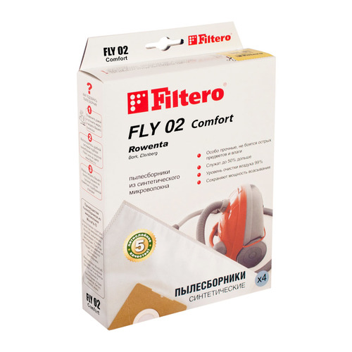 Пылесборники Filtero FLY 02 Comfort, пятислойные, 4