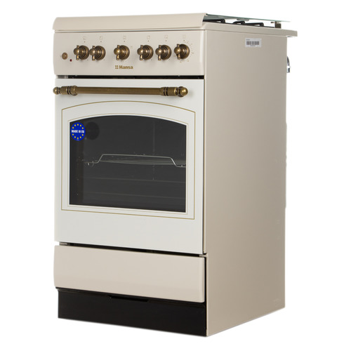 Газовая плита Hansa FCGY52109, газовая духовка, чугун, слоновая кость