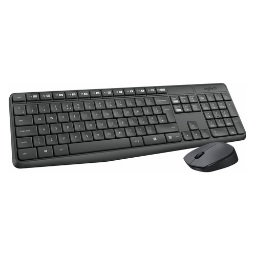 Комплект (клавиатура+мышь) Logitech MK235, USB, беспроводной, серый [920-007948]