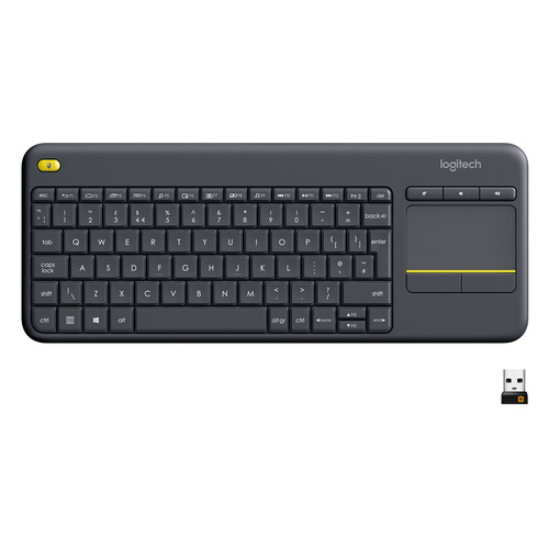 Клавиатура Logitech K400 Plus, USB, Радиоканал, черный [920-007147]