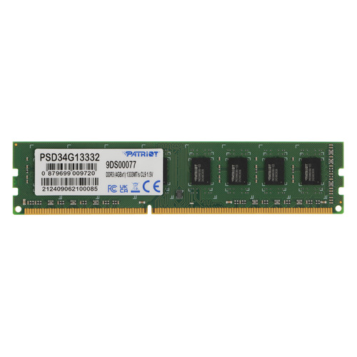 Модуль памяти Patriot PSD34G13332 DDR3 - 4ГБ 1333, DIMM, Ret
