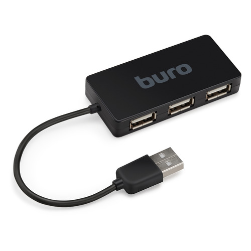 Хаб (разветвитель) Buro BU-HUB4-U2.0-Slim, черный