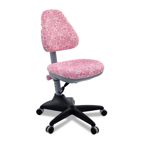 Кресло детское Бюрократ KD-2, на колесиках, ткань, розовый [kd-2/pk/hearts-pk]