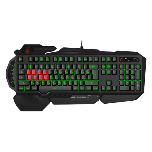 Клавиатура A4TECH Bloody B318, USB, c подставкой для запястий, черный