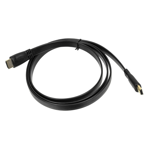 Кабель аудио-видео High Speed ver.1.4 Flat, HDMI (m) - HDMI (m) , ver 1.4, 1.5м, GOLD, FLAT, черный