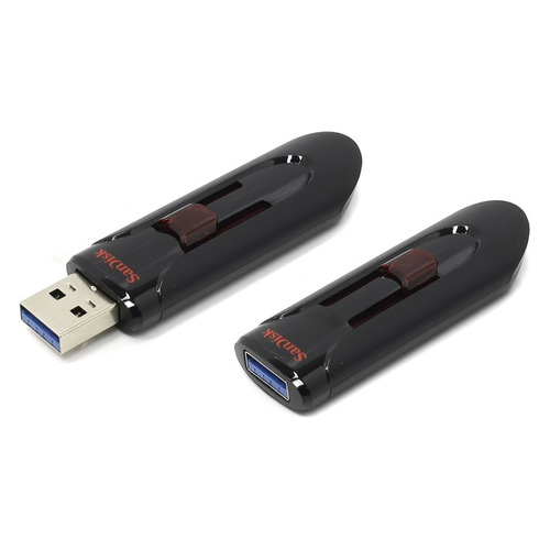 Флешка USB Sandisk Cruzer Glide 128ГБ, USB3.0, черный и красный [sdcz600-128g-g35]