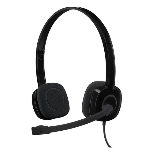Гарнитура Logitech H151, для контактных центров, накладные, черный [981-000589]