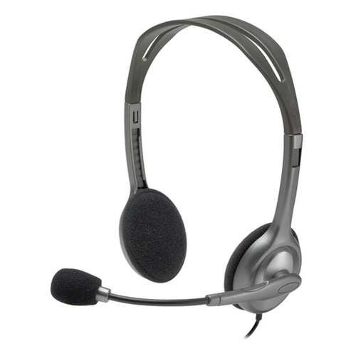 Гарнитура Logitech H111, для контактных центров, накладные, серый [981-000593]