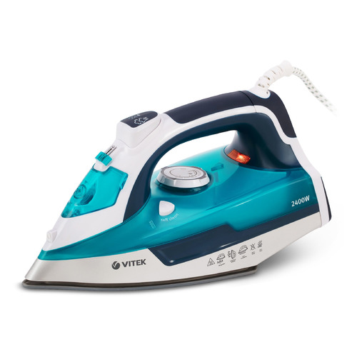 Утюг Vitek VT-1266 B, 2400Вт, бирюзовый/ серебристый [1266-vt-01]