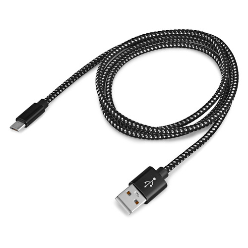 Кабель Buro Braided, micro USB (m) - USB (m), 1м, 2.4A, черный [bhp ret micusb-br]