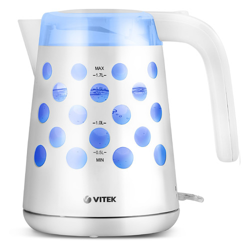 Чайник электрический Vitek VT-7048-01, 2200Вт, белый