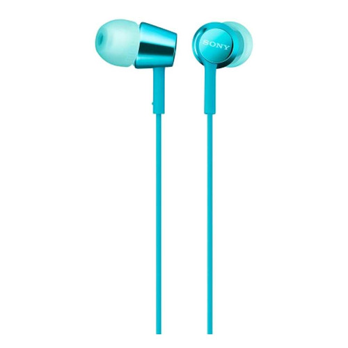 Гарнитура Sony MDR-EX155AP, 3.5 мм, вкладыши, голубой [mdrex155apl.e]