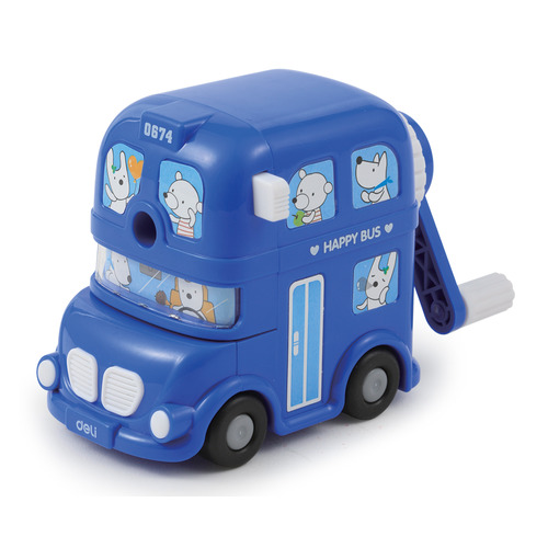 Точилка для карандашей Deli BUS механическая, ассорти [e0674]