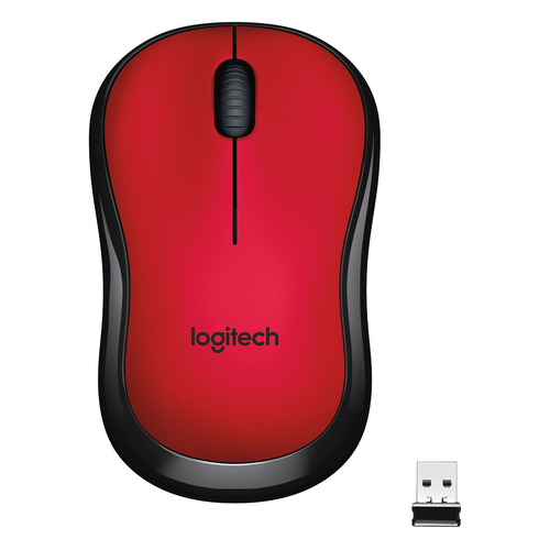 Мышь Logitech M220, оптическая, беспроводная, USB, красный [910-004880]