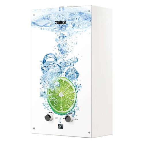 Водонагреватель проточный Zanussi GWH 10 Fonte Glass Lime, газовый [нс-1077261]