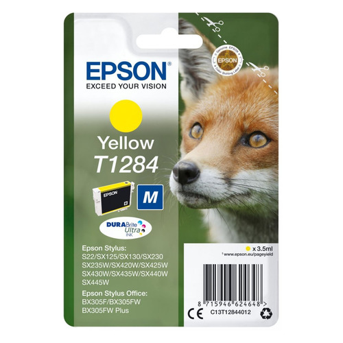 Картридж Epson T1284, желтый / C13T12844012