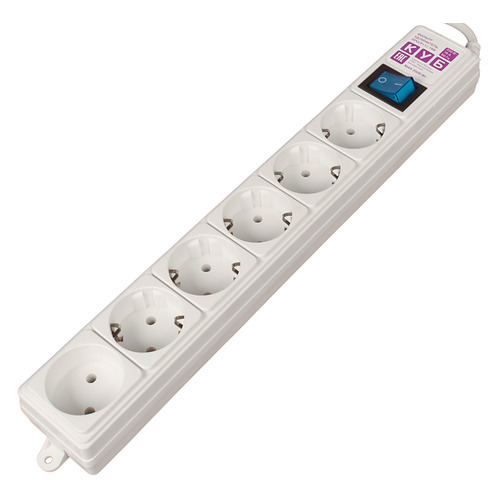 Сетевой фильтр PowerCube SPG(5+1)-16B-1,9М-WHITE, 1.9м, белый