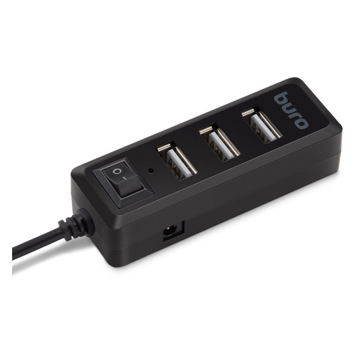 Хаб (разветвитель) Buro BU-HUB4-0.5L-U2.0, черный